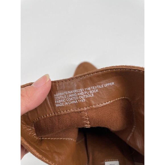 Steve Madden Narrate Block Heel Ankle Booties Faux Suede Brown Womens Size 11M - Picture 3 of 8